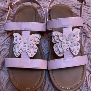 Super cute girls pink butterfly sandals